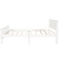 Full Size Wood Platform Bed With Headboard And Wooden Slat Support White White Solid Wood