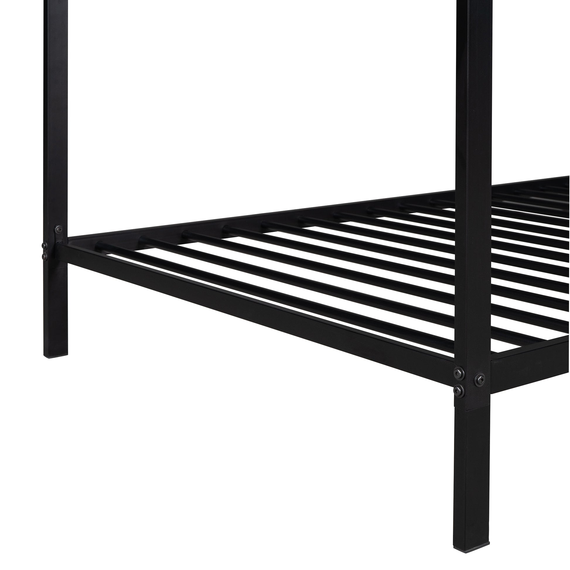 House Bed Frame Twin Sizekids Bed Frame Metal Platform Bed Floor Bed For Kids Boys Girls No Box Spring Needed Black Black Metal