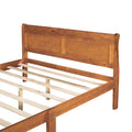 Queen Size Wood Platform Bed With Headboard And Wooden Slat Support Oak Oak Solid Wood
