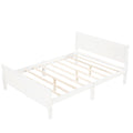 Full Size Wood Platform Bed With Headboard And Wooden Slat Support White White Solid Wood