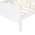 Queen Size Wood Platform Bed With Headboard And Wooden Slat Support White White Solid Wood