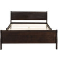 Full Size Wood Platform Bed With Headboard And Wooden Slat Support Espresso Espresso Solid Wood