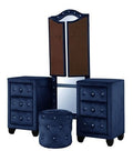 Sophia Vanity Set Blue Blue Solid Wood