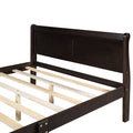 Queen Size Wood Platform Bed With Headboard And Wooden Slat Support Espresso Espresso Solid Wood