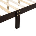 Queen Size Wood Platform Bed With Headboard And Wooden Slat Support Espresso Espresso Solid Wood