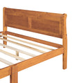 Full Size Wood Platform Bed With Headboard And Wooden Slat Support Oak Oak Solid Wood