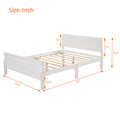 Queen Size Wood Platform Bed With Headboard And Wooden Slat Support White White Solid Wood