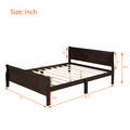 Full Size Wood Platform Bed With Headboard And Wooden Slat Support Espresso Espresso Solid Wood