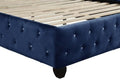 Sophia Modern Style Crystal Tufted Queen Velvet Fabric Upholstery Bed Made With Wood In Blue Box Spring Not Required Queen Blue Wood Bedroom Contemporary,Modern Acacia Slat Beds Upholstered Velvet Wood