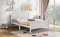 Full Size Wood Platform Bed With Headboard And Wooden Slat Support White White Solid Wood