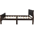 Queen Size Wood Platform Bed With Headboard And Wooden Slat Support Espresso Espresso Solid Wood