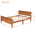 Queen Size Wood Platform Bed With Headboard And Wooden Slat Support Oak Oak Solid Wood