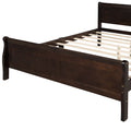 Full Size Wood Platform Bed With Headboard And Wooden Slat Support Espresso Espresso Solid Wood