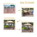 Outdoor 11X 11Ft Pop Up Gazebo Canopy With Removable Zipper Netting,2 Tier Soft Top Event Tent,Suitable For Patio Backyard Garden Camping Area,Coffee Coffee Metal