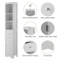 Tall Bathroom Cabinet, Freestanding Storage Cabinet With Drawer, Mdf Board, Adjustable Shelf, White White Mdf