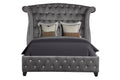 Queen 5 Pc Upholstery Bedroom Set Made With Wood In Gray Box Spring Not Required Queen Gray Wood 5 Piece Set Bedroom Contemporary,Modern Upholstered Velvet Tufted Wood