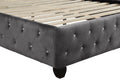 King 5 Pc Upholstery Bedroom Set Made With Wood In Gray Box Spring Not Required King Gray Wood 5 Piece Set Bedroom Contemporary,Modern Velvet Tufted Wood