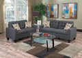 Living Room Furniture 2Pc Sofa Set Blue Grey Polyfiber Tufted Sofa Loveseat W Pillows Cushion Couch Solid Pine Grey Mix Wood Primary Living Space Tufted Back Modern Pine Square Arms Pine 4 Seat