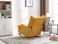 Coolmore Nursery Rocking Chair Upholstered Mid Century Modern Rocker Oversized Armchair For Living Room With Solid Wood Base Mustard Mustard Primary Living Space Foam Linen
