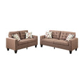 Living Room Furniture 2Pc Sofa Set Light Coffee Polyfiber Tufted Sofa Loveseat W Pillows Cushion Couch Solid Pine Light Coffee Wood Primary Living Space Tufted Back Modern Pine Square Arms Pine 4 Seat