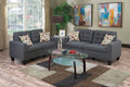 Living Room Furniture 2Pc Sofa Set Blue Grey Polyfiber Tufted Sofa Loveseat W Pillows Cushion Couch Solid Pine Grey Mix Wood Primary Living Space Tufted Back Modern Pine Square Arms Pine 4 Seat