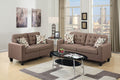 Living Room Furniture 2Pc Sofa Set Light Coffee Polyfiber Tufted Sofa Loveseat W Pillows Cushion Couch Solid Pine Light Coffee Wood Primary Living Space Tufted Back Modern Pine Square Arms Pine 4 Seat