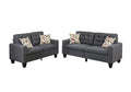 Living Room Furniture 2Pc Sofa Set Blue Grey Polyfiber Tufted Sofa Loveseat W Pillows Cushion Couch Solid Pine Grey Mix Wood Primary Living Space Tufted Back Modern Pine Square Arms Pine 4 Seat