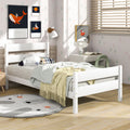 Twin Bed With Headboard And Footboard,White Twin White Pine