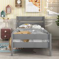 Twin Bed With Headboard And Footboard,Grey Grey Pine