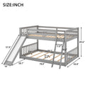 Full Over Full Bunk Bed With Convertible Slide And Ladder, Gray Gray Pine