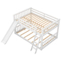 Full Over Full Bunk Bed With Convertible Slide And Ladder, White White Pine