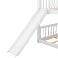 Full Over Full Bunk Bed With Convertible Slide And Ladder, White White Pine