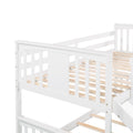 Twin Over Twin Bunk Bed With Slide And Ladder, White Old Sku Lp000108Aak White Solid Wood