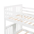 Twin Over Twin Bunk Bed With Ladder, White Old Sku:Lp000107Aak White Solid Wood