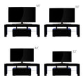 Black Tv Stand With Led Rgb Lights,Flat Screen Tv Cabinet, Gaming Consoles In Lounge Room, Living Room And Bedroom Black Black 50 59 Inches Mdf