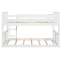 Twin Over Twin Bunk Bed With Ladder, White Old Sku:Lp000107Aak White Solid Wood