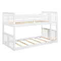 Twin Over Twin Bunk Bed With Ladder, White Old Sku:Lp000107Aak White Solid Wood