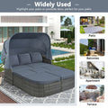 Outdoor Patio Furniture Set Daybed Sunbed With Retractable Canopy Conversation Set Wicker Furniture As Same As Wy000281Aae Gray Rattan