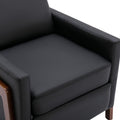 Wood Framed Pu Leather Recliner Chair Adjustable Home Theater Seating With Thick Seat Cushion And Backrest Modern Living Room Recliners, Black Old Sku:Pp289527Aab Black Pu Pu