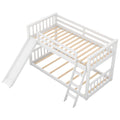 Twin Over Twin Bunk Bed With Convertible Slide And Ladder, White White Pine