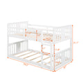 Twin Over Twin Bunk Bed With Ladder, White Old Sku:Lp000107Aak White Solid Wood