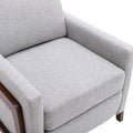 Set Of Two Wood Framed Upholstered Recliner Chair Adjustable Home Theater Seating With Thick Seat Cushion And Backrest Modern Living Room Recliners,Gray Gray Linen