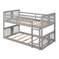 Twin Over Twin Bunk Bed With Ladder, Gray Old Sku:Lp000107Aae Gray Solid Wood