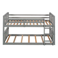 Twin Over Twin Bunk Bed With Ladder, Gray Old Sku:Lp000107Aae Gray Solid Wood