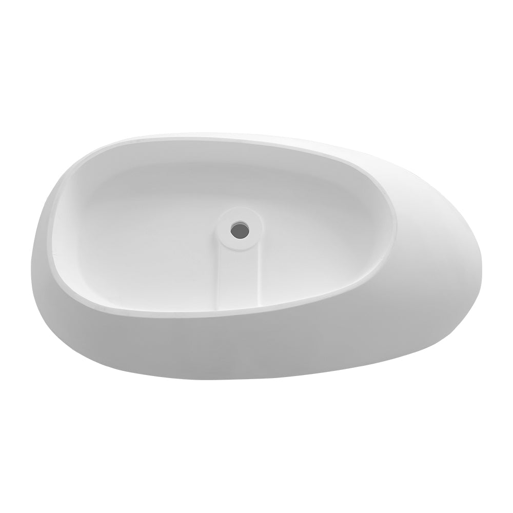 1800Mm Solid Surface Stone Soaking Tub Bathroom Freestanding Bathtub For Adult White Solid Surface