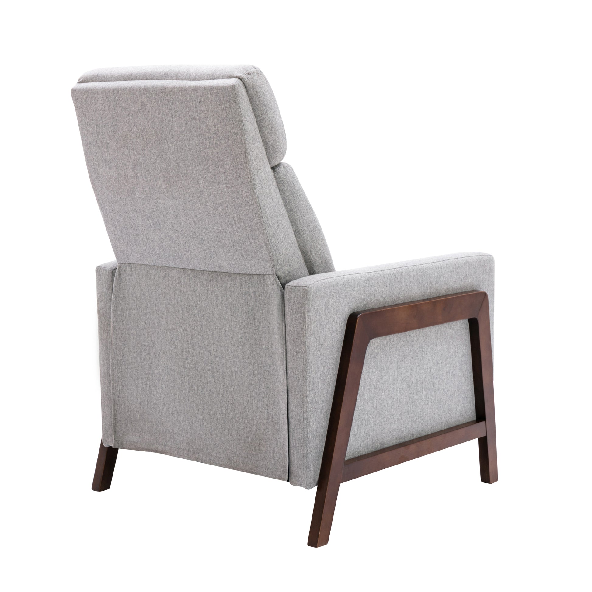 Wood Framed Upholstered Recliner Chair Adjustable Home Theater Seating With Thick Seat Cushion And Backrest Modern Living Room Recliners, Gray Old Sku:Pp289527Aae Gray Linen