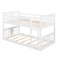 Twin Over Twin Bunk Bed With Ladder, White Old Sku:Lp000107Aak White Solid Wood