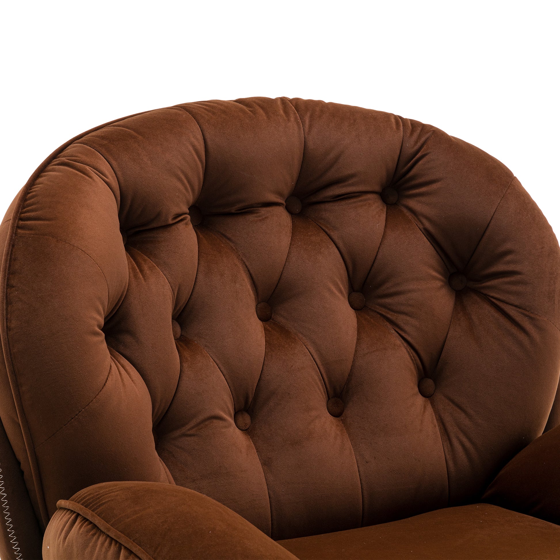Accent Chair Tv Chair Living Room Chair With Ottoman Brown Brown Foam Upholstered