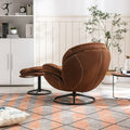 Accent Chair Tv Chair Living Room Chair With Ottoman Brown Brown Foam Upholstered