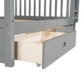 Full Over Full Bunk Bed With Ladders And Two Storage Drawers Gray Old Sku:Lt000365Aae Gray Solid Wood